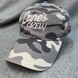 Canes CREW Unisex Grey Camo Raising Canes Baseball Hat Adjustable Ripstop OSFM